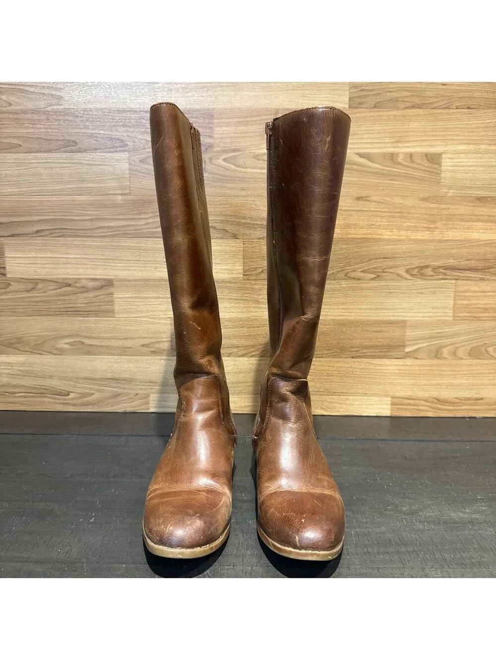 Frye Jolie Whip Tall Boots Women’s 8M Cognac Leather Riding Knee High